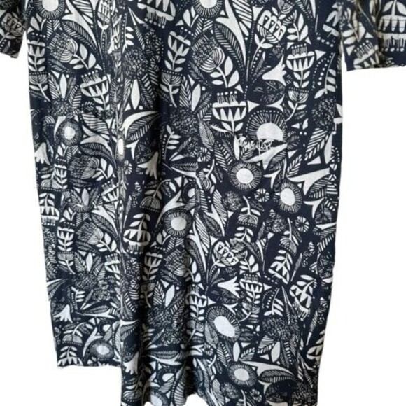 Weird Fish Wear The Weekend Floral Dress Charcoal Gray Black White Floral 14 - Picture 4 of 6